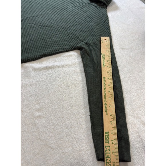 Womens Green Textured Turtleneck Sweater Long Sleeve Size L - Picture 3 of 8